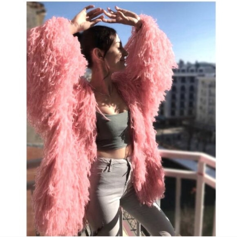 Peach Love California Blush Fuzzy Cardigan